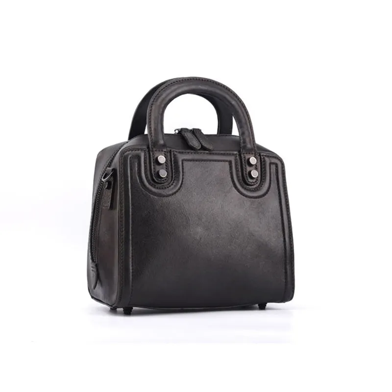 Leather Women Cube Bag Leather Handbags Crossbody Bags for Women