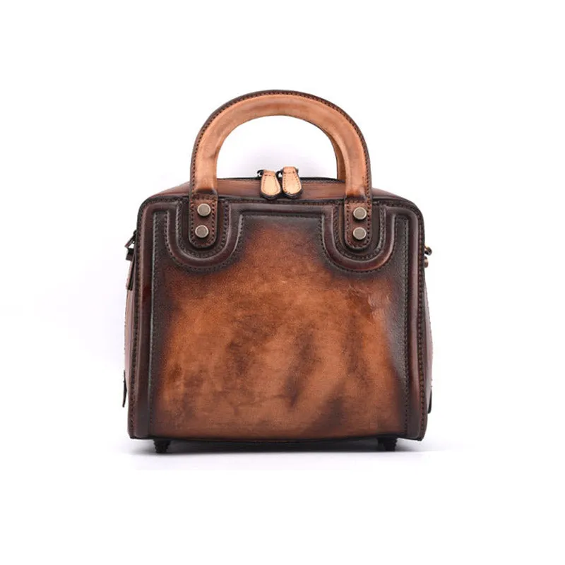 Leather Women Cube Bag Leather Handbags Crossbody Bags for Women