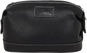 LEATHER WORLD Vegan Leather 12 Cms Black Shaving Bag for Men - Leather Dopp Kit |Toiletry Bag|Travel Toiletry