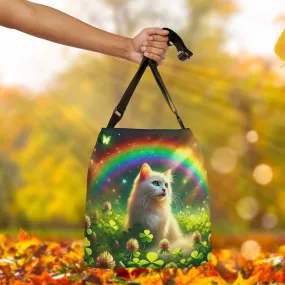 Lucky Rainbow - Cat Lover - Adjustable Strap Tote Bag