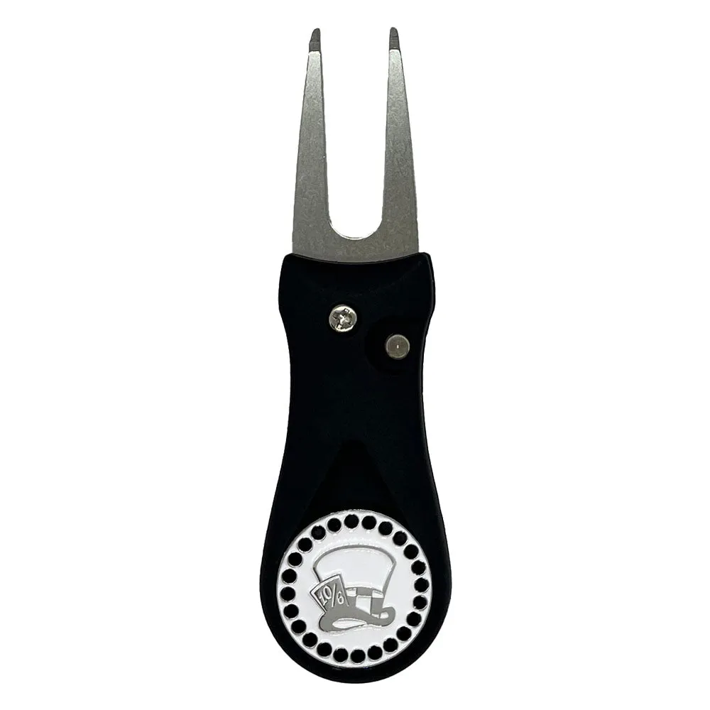 Madhatter Golf Ball Marker With Colored Divot Repair Tool