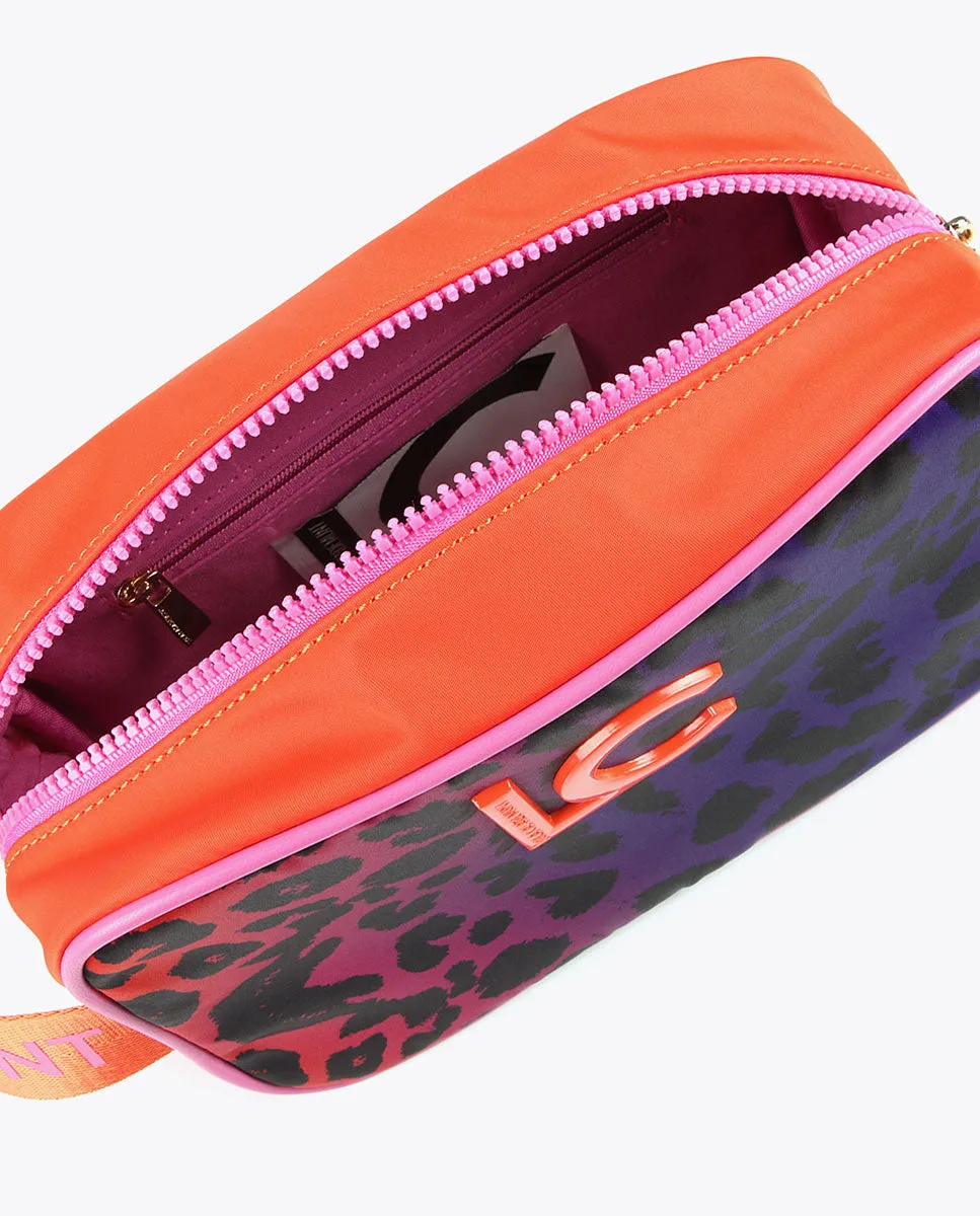 Multicoloured animal print toiletry bag