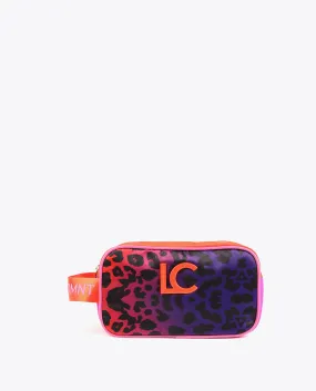 Multicoloured animal print toiletry bag