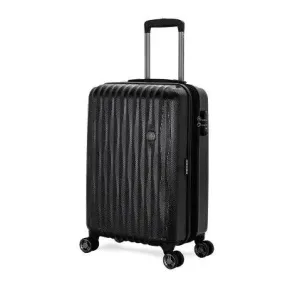 New - SWISSGEAR Energie USB Port PolyCarb Hardside Carry On Spinner Suitcase - Black