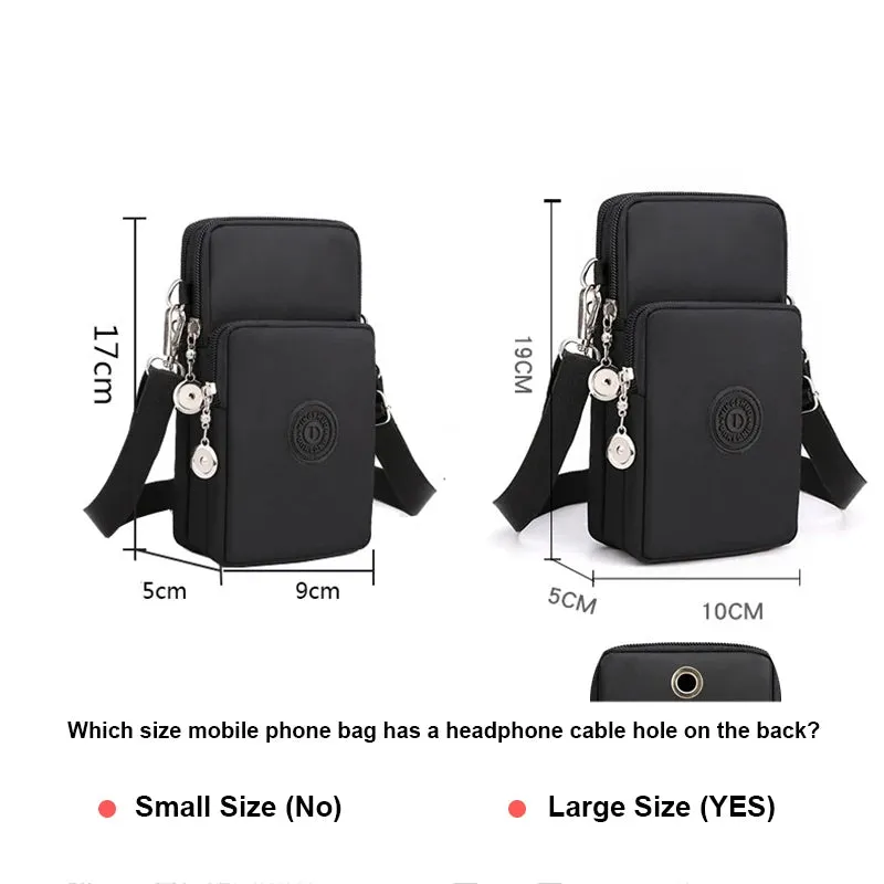 New Women Mobile Phone Bag Nylon Cell Phone Bag Coin Purse Strap Shoulder Bag Small Crossbody Bags for Women Wallet Travel Purse