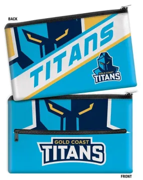 NRL Large Pencil Case - Gold Coast Titans - Neoprene - 33cm x 21cm