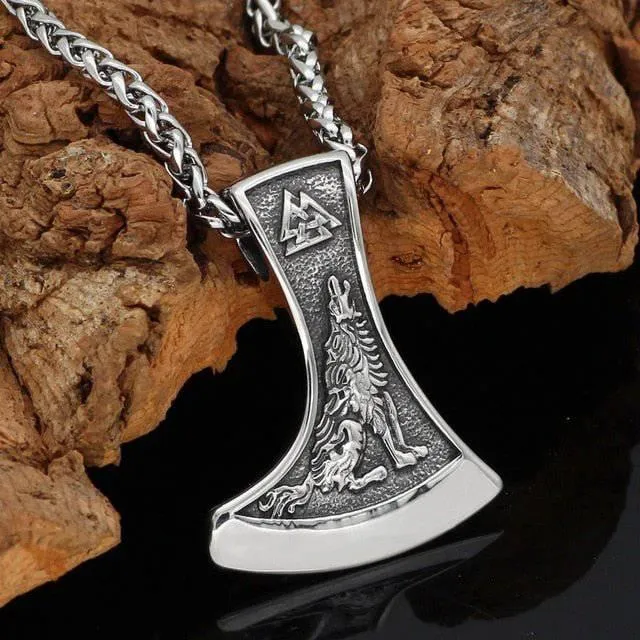 Odin's Companions Axe Head Pendant - Stainless Steel