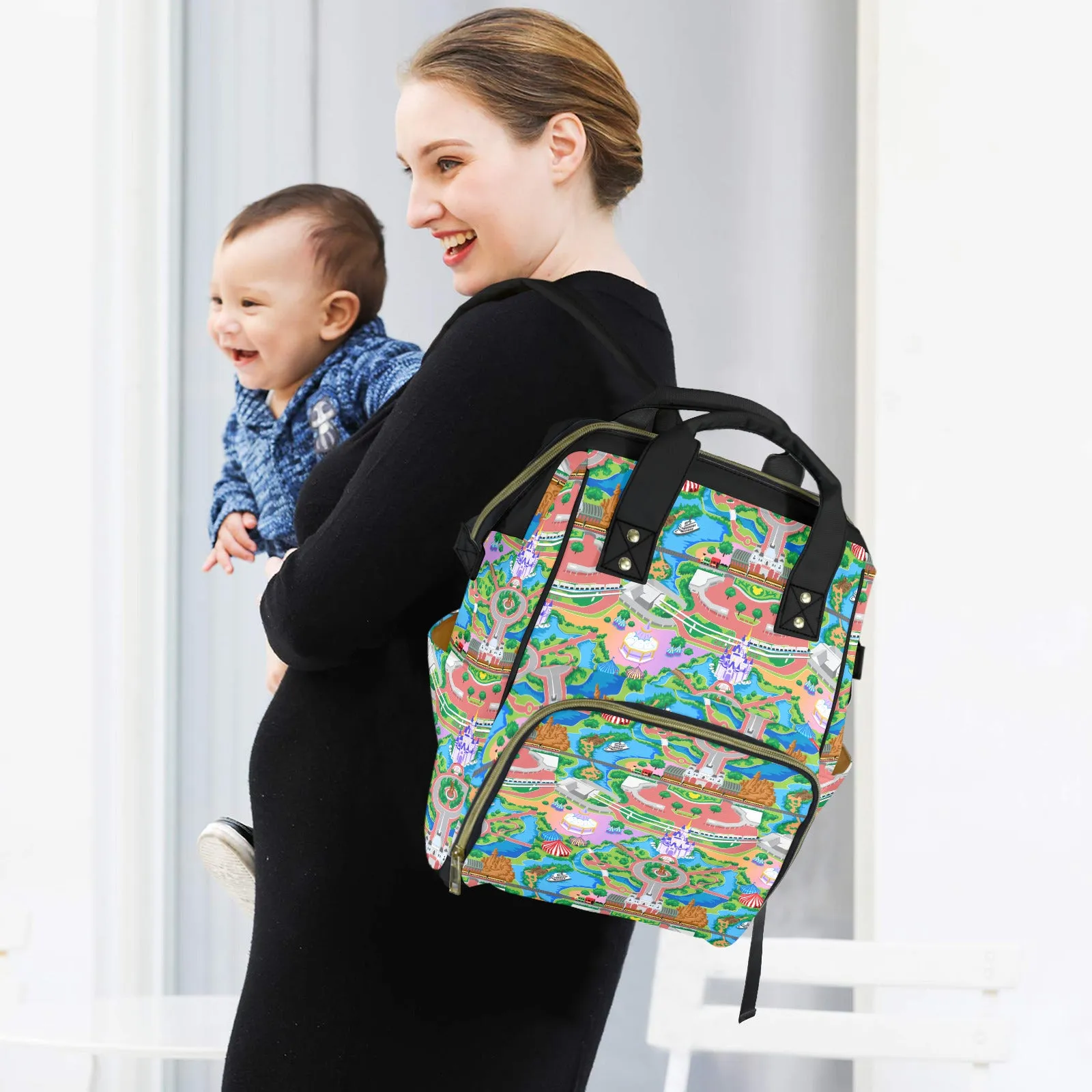 Park Map Multi-Function Diaper Bag