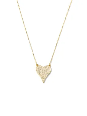 Pave Heart Necklace | Gold