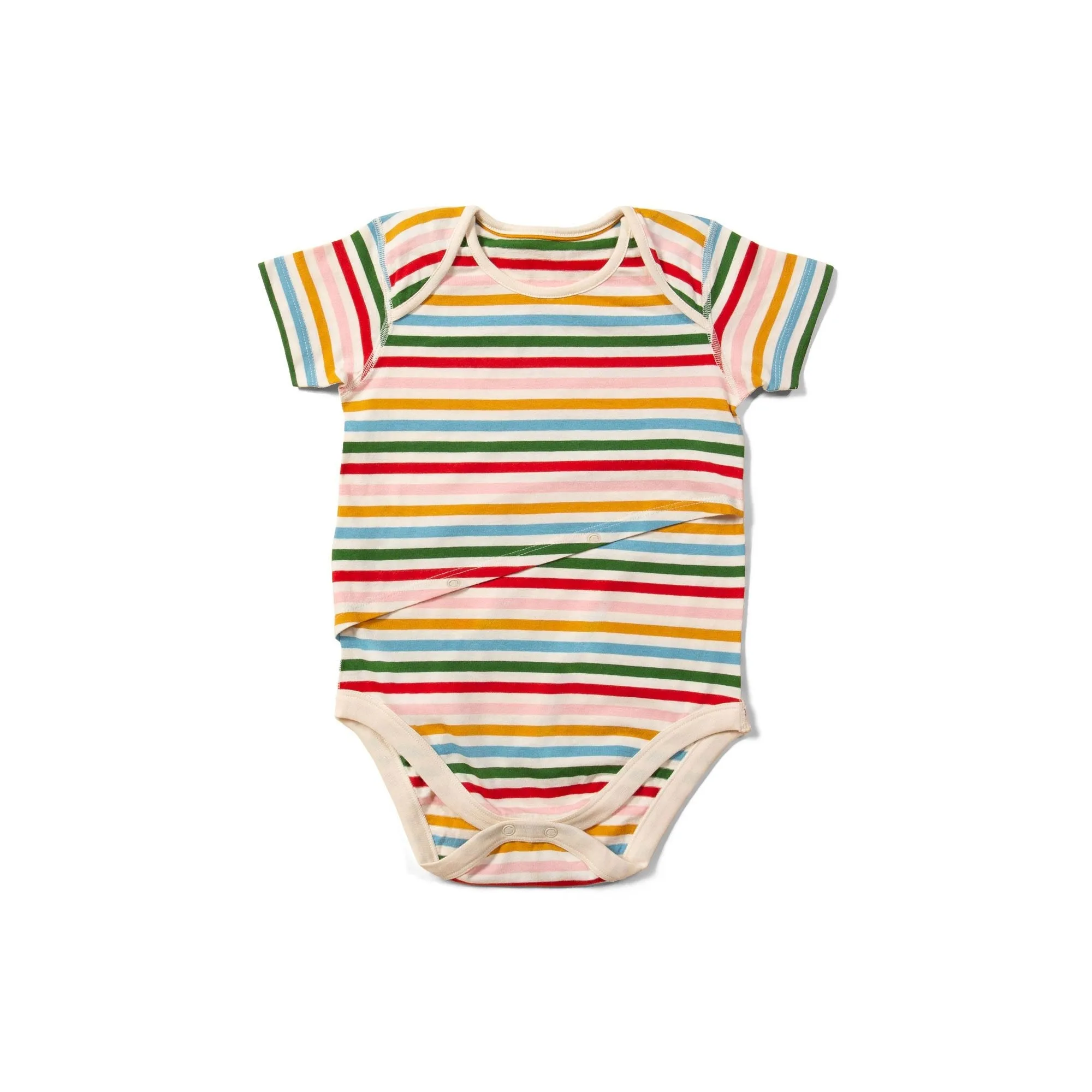 Rainbow Striped Easy Feeding Adaptive Onesie