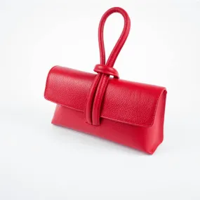 Red Modern Leather Clutch & Crossbody