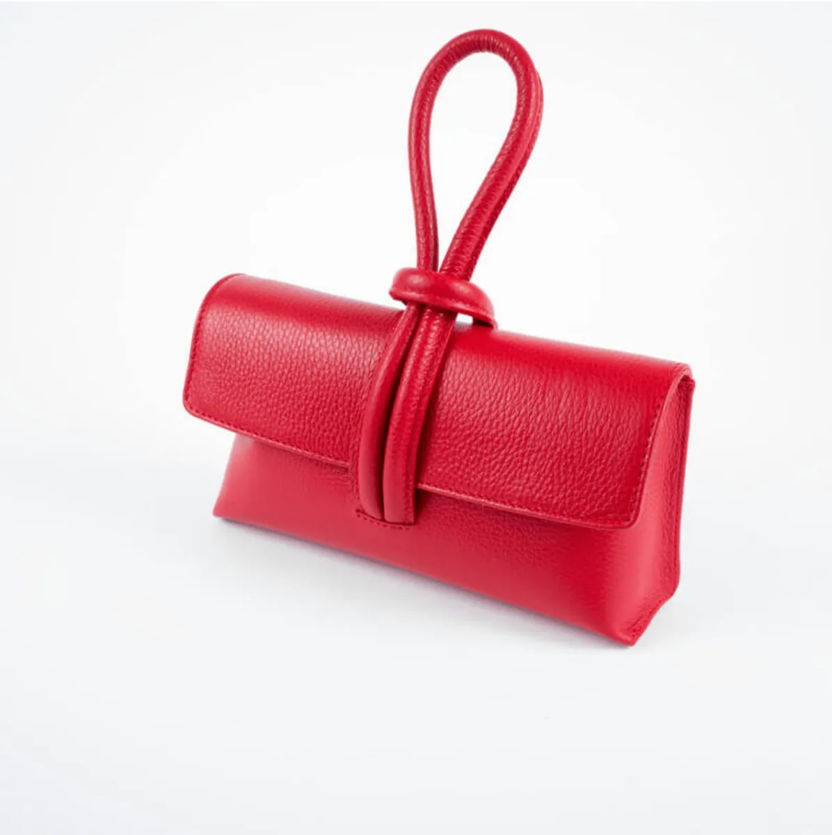 Red Modern Leather Clutch & Crossbody