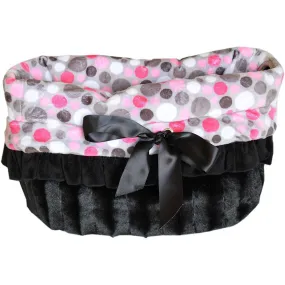 Reversible Snuggle Bug Dog Carrier Pink Party Dots