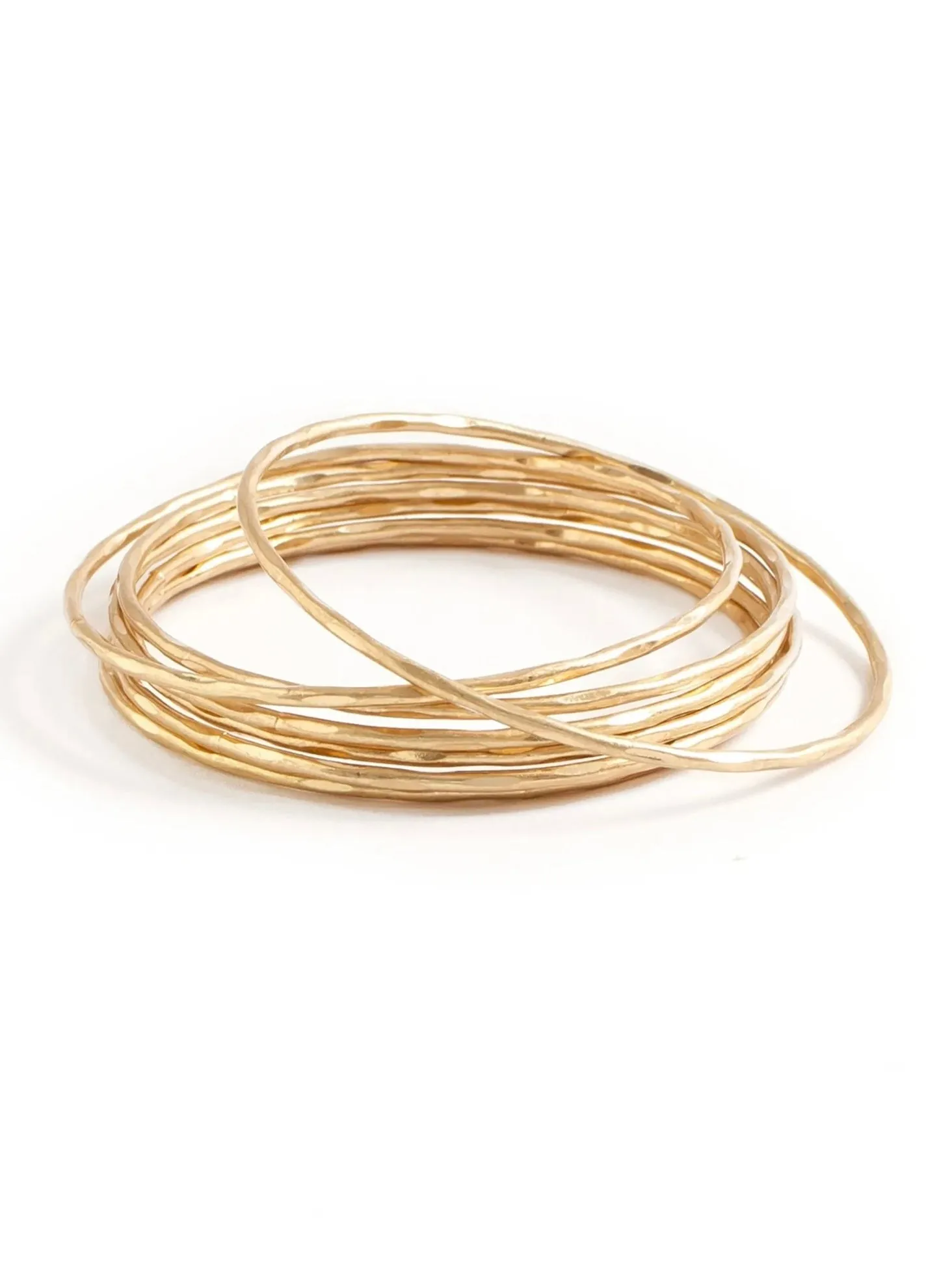 Round Bangles Set - Gold