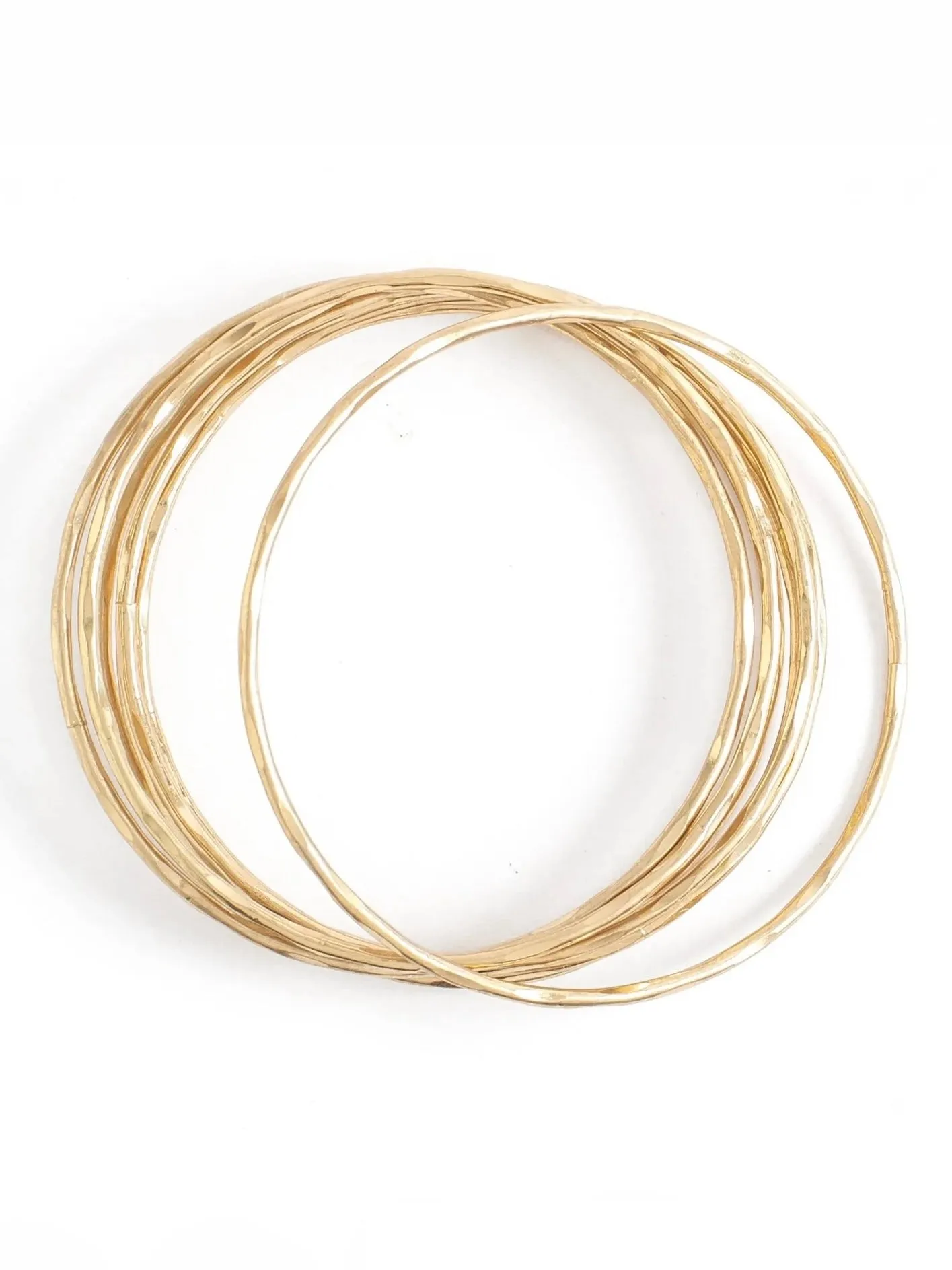 Round Bangles Set - Gold