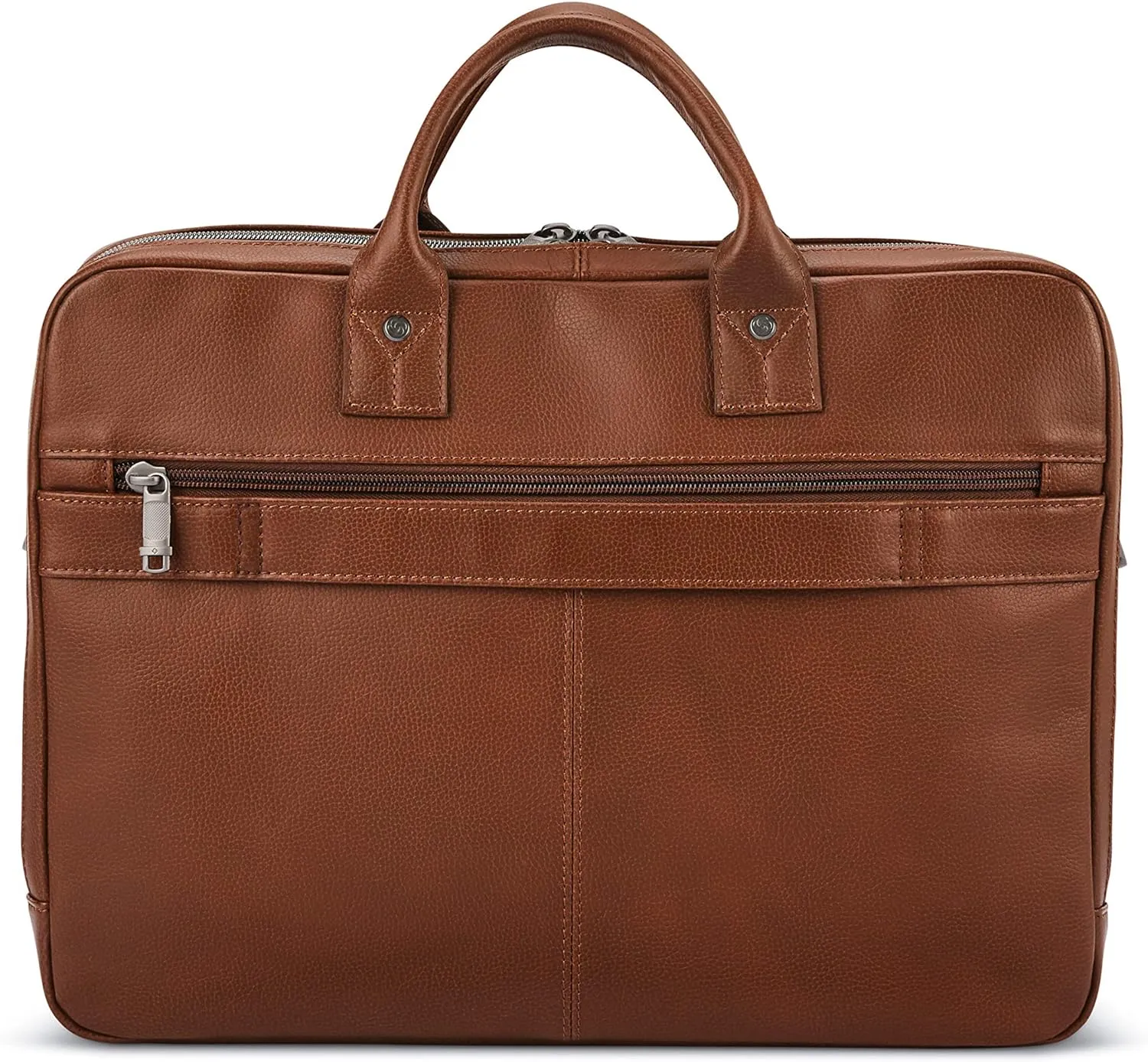 Samsonite Classic Leather Toploader Briefcase, Cognac