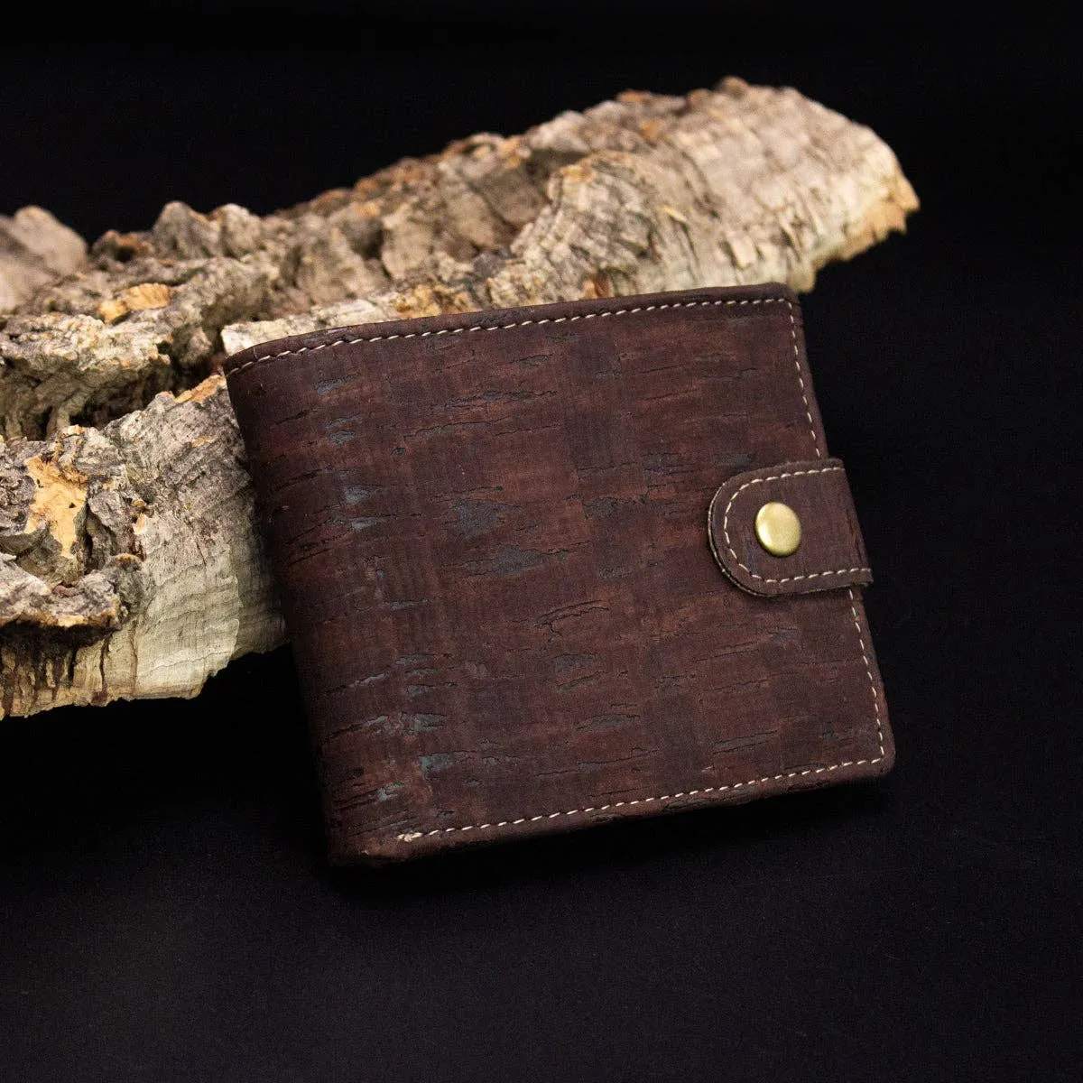 Sleek Bifold Cork Wallet with Snap Button BAG-2002C/E