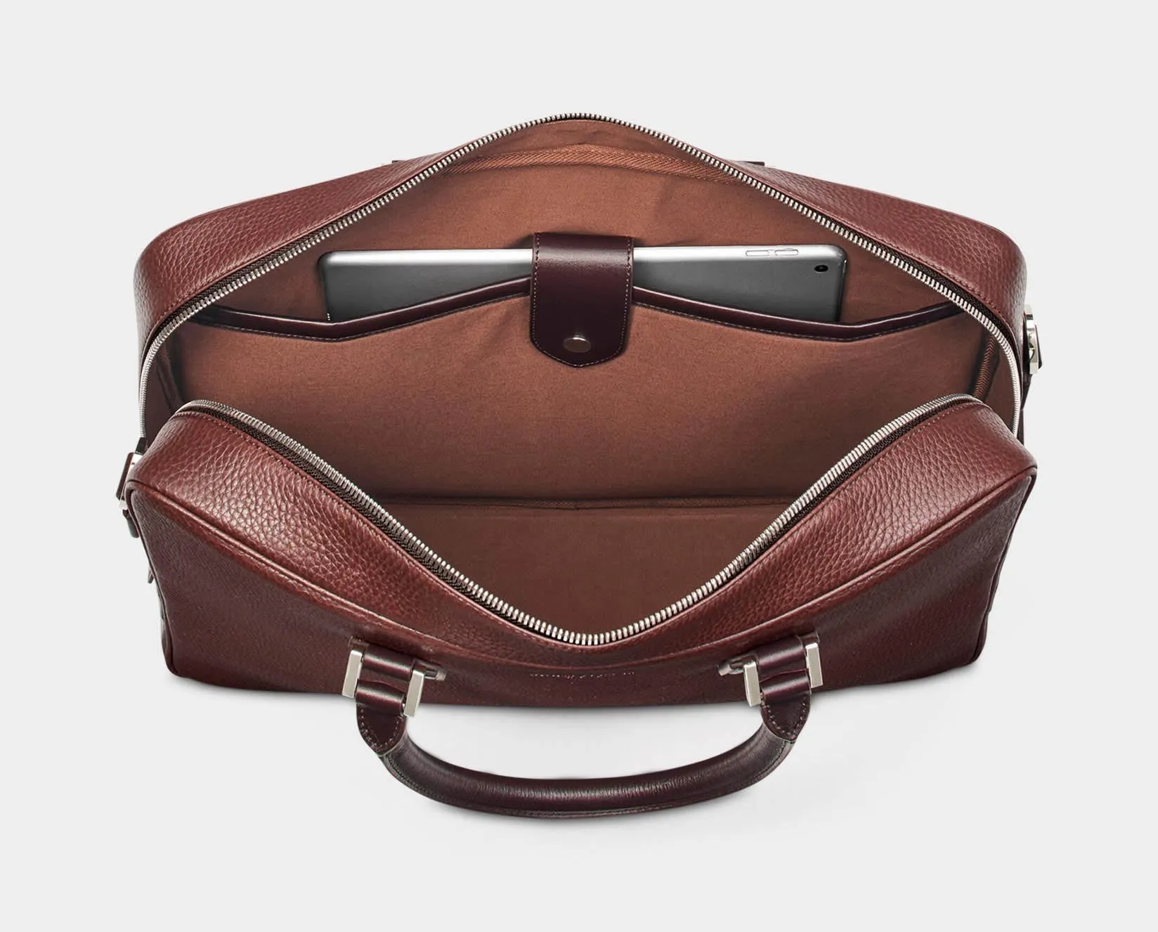 Small Mount Street Laptop Bag - Tobacco Pebble