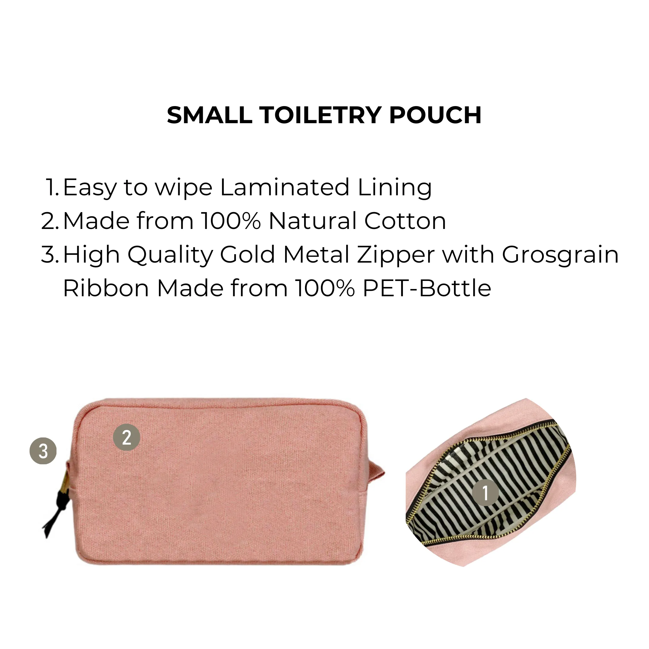 Small Toiletry Pouch, Pink/Blush