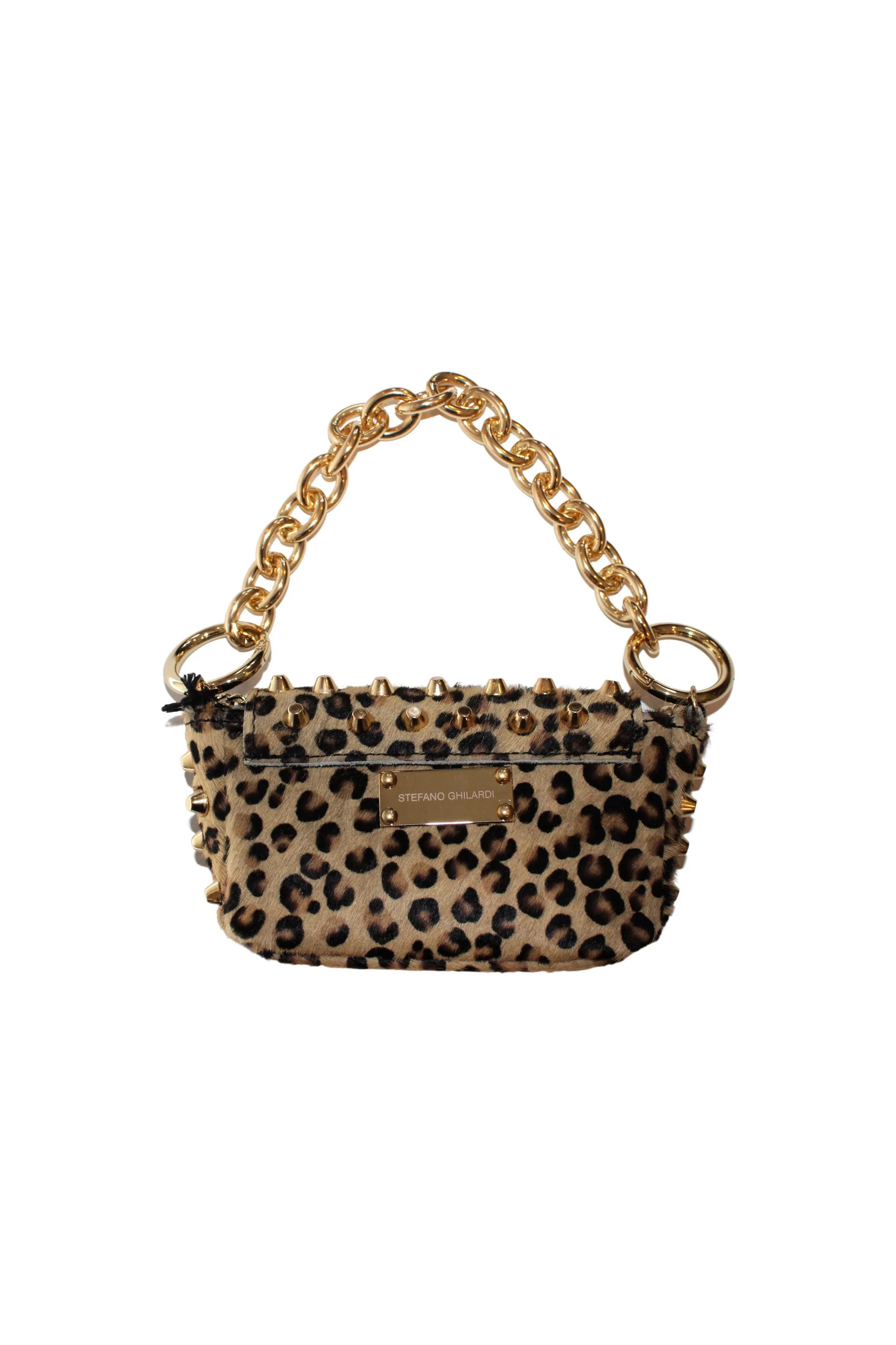 Stefano Ghilardi Martha Brochie Leather Bag | Leopard Print