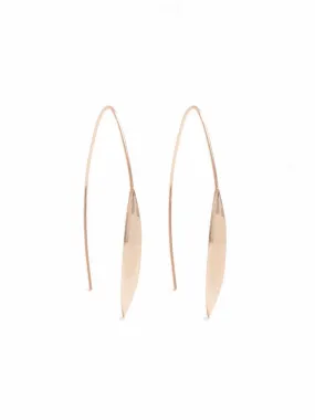 Studio Collection Lightweight Pointed Oval Threaded Earrings (Rose Gold)