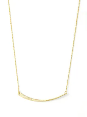 Studio Collection Partial Etched Bar Necklace (Gold)