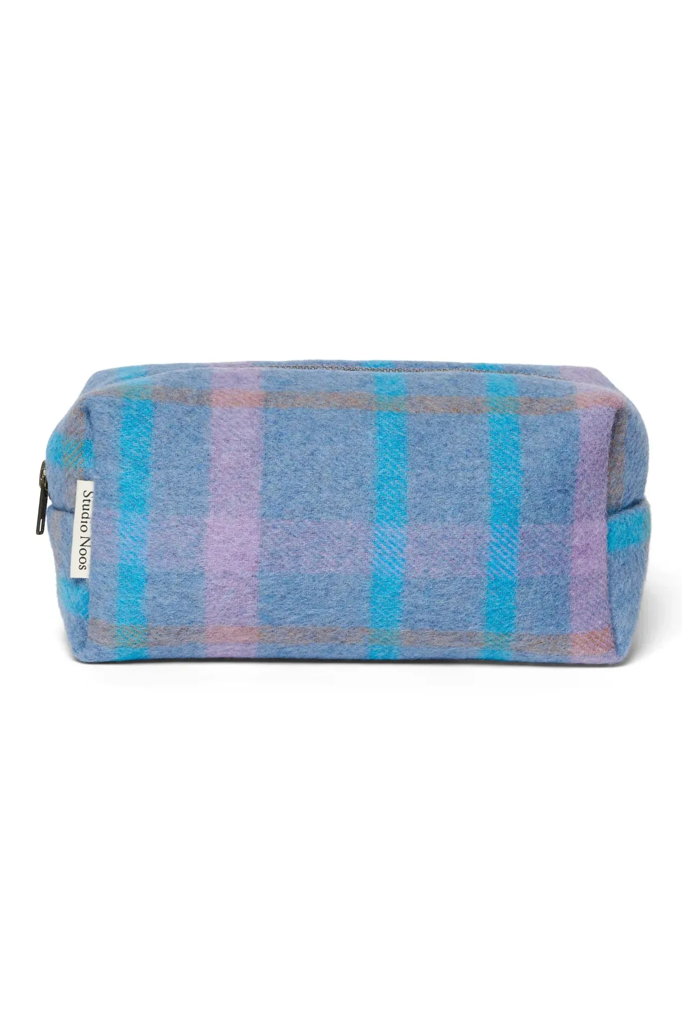 Studio Noos Toilettas Wool Checked Pouch | Sky Blue