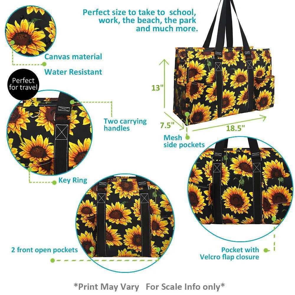 Sunflower NGIL Zippered Caddy Large Organizer Tote Bag