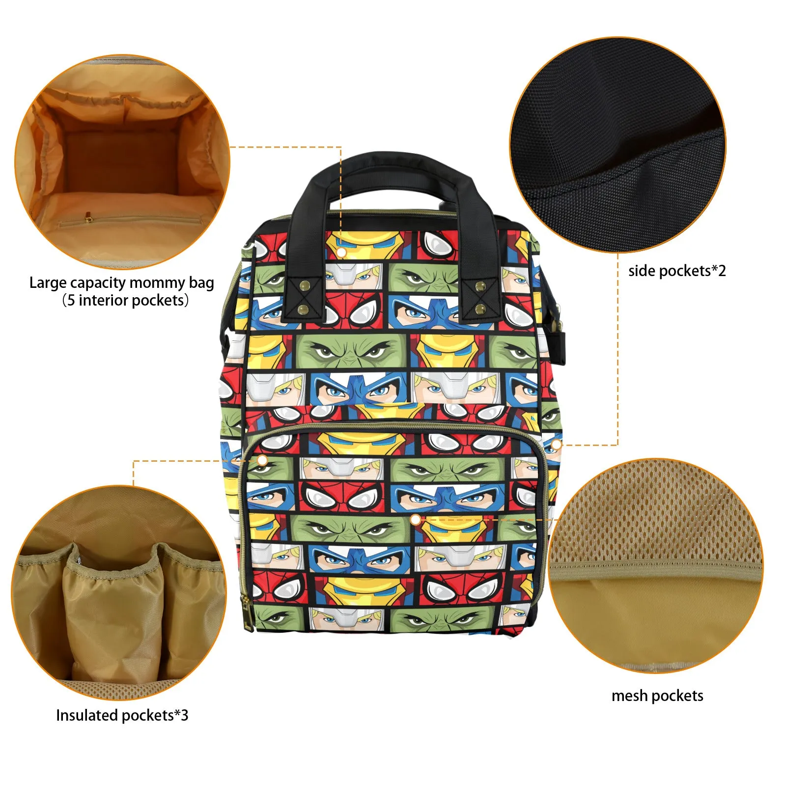 Super Hero Eyes Multi-Function Diaper Bag