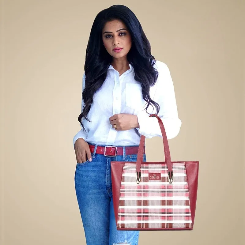 The Clownfish Agnes Series Handbag - Premium Faux Leather | Versatile Tote & Shoulder Bag | 9L Capacity | Agnes Maroon