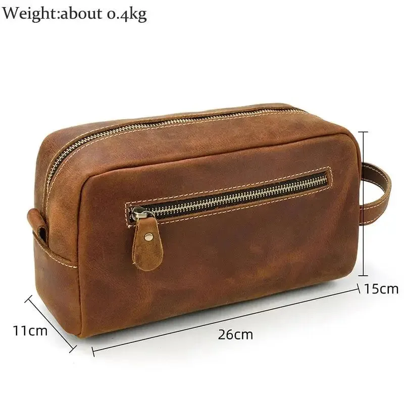 The Wanderer Genuine Leather Toiletry Bag