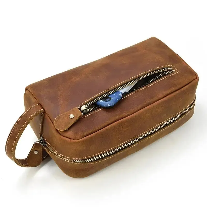 The Wanderer Genuine Leather Toiletry Bag