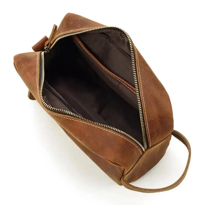 The Wanderer Genuine Leather Toiletry Bag