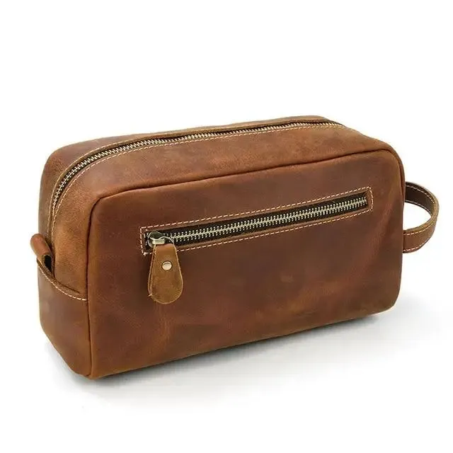 The Wanderer Genuine Leather Toiletry Bag