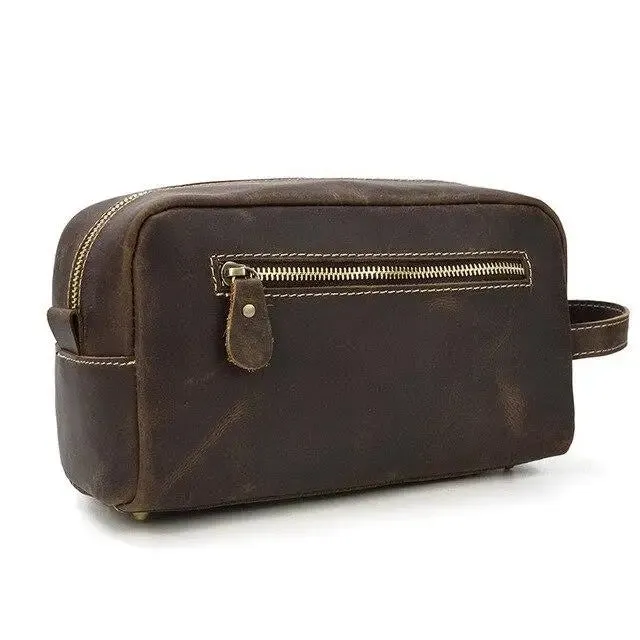 The Wanderer Genuine Leather Toiletry Bag