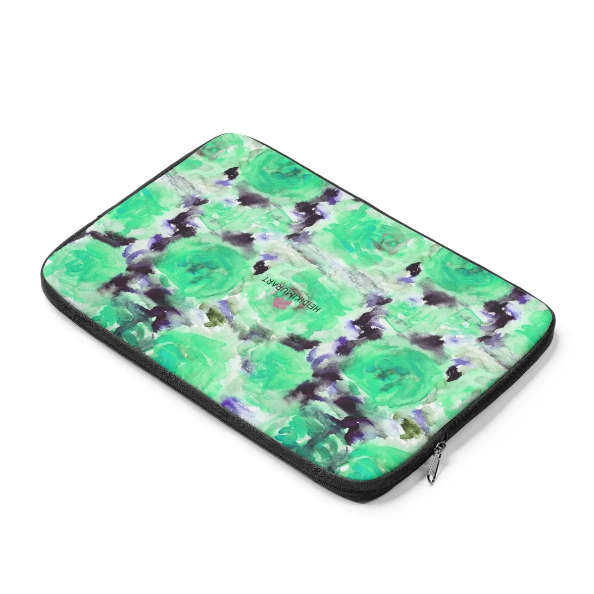 Turquoise Blue Floral Laptop Sleeve Print 12', 13", 14" Laptop Sleeve - Made in the USA