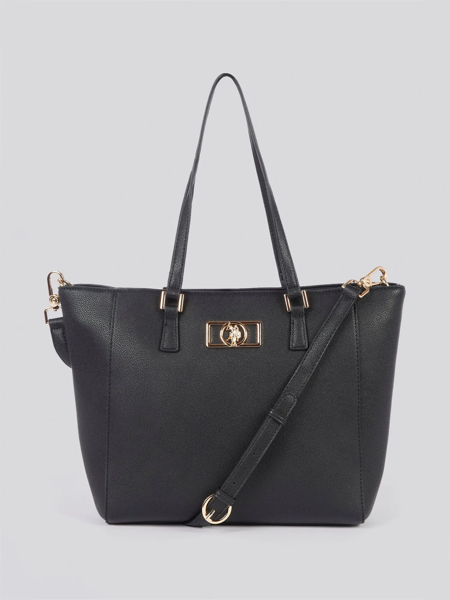 U.S. Polo Assn. Womens Jones Chic Shopping Bag in Black