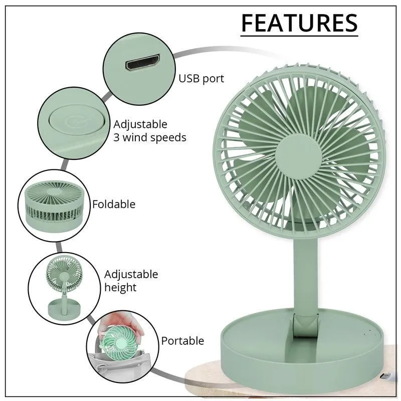 USB Rechargeable Folding Fan F12-8-389