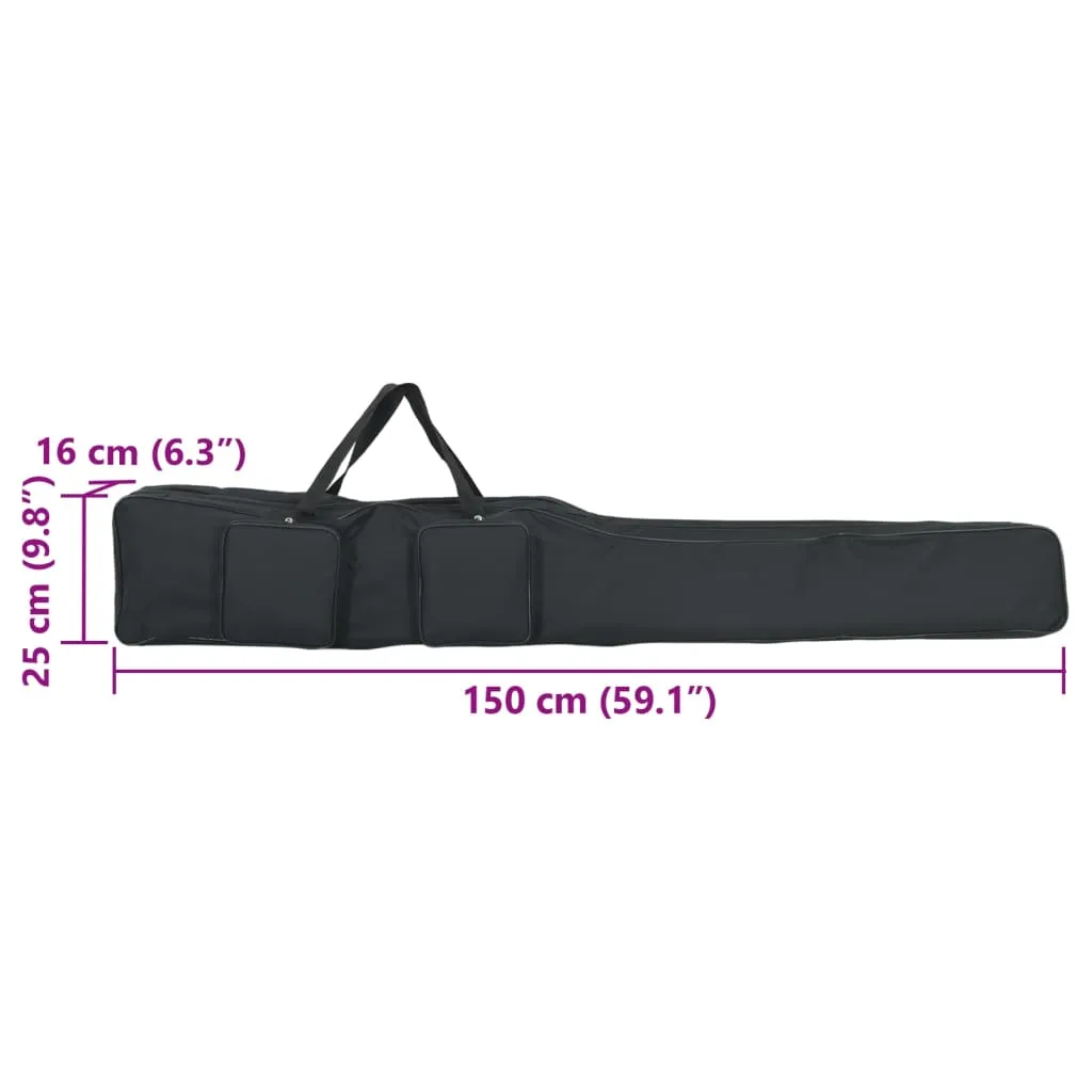 vidaXL Fishing Rod Bag Black 150 cm Oxford Fabric