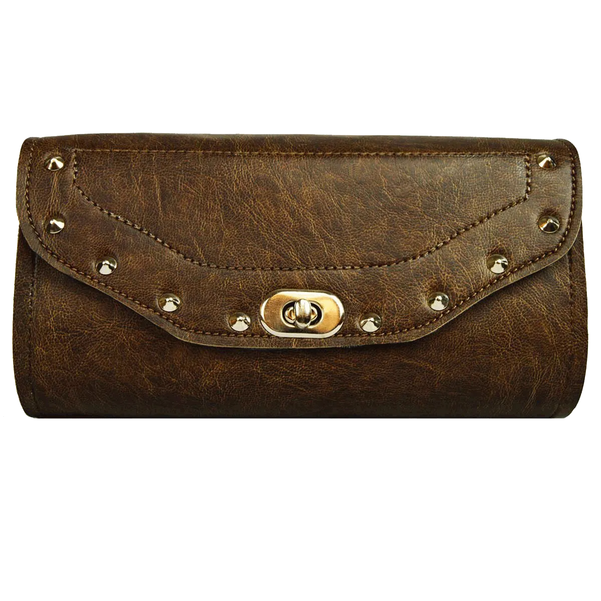 VS106DB Distressed Brown Tool Bag Studded W/Twist Latch